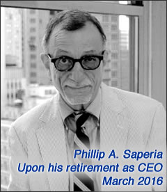 Phillip A. Saperia, CEO of Coalition of Behavioral Health Agencies, Inc. Febrary 22, 2016 prior to his retirement.